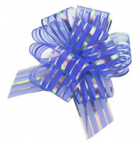 Stuha stahovací - organza LUX - 5/135 cm - tm. modrá - 161615