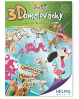 Omalovánka A4 - 3D - set Chobotnice, Plameňák - 4001301