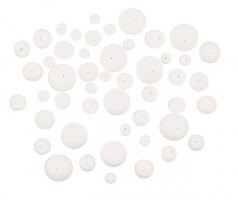 Kuličky z buničiny s dírkou 50 ks - mix velikostí 12 - 30 mm - 1846