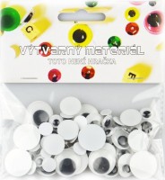 Dekorační oči - černobílé - 75 ks - EYE732