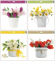 Okenní fólie - květiny - 30 x 33,5 cm - 6867