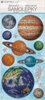 Samolepky na zeď - hologramové planety - 40 x 18 cm - 15110