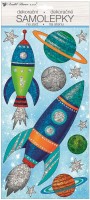 Samolepky na zeď - hologramové rakety - 40 x 18 cm - 15109