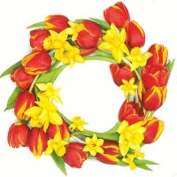 Ubrousky Daisy L - Red Tulip Wreath - SD_WI_005501