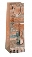 Dárková taška NATUR na víno - 11 x 36 cm - 0734-0093