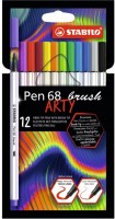 Prémiový vláknový fix - STABILO Pen 68 brush - ARTY 12 ks sada 568/12-21-20