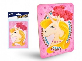 Mozaikový set GLITTER - Unicorn - 14,8 x 21 cm - 5330413