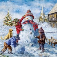 Vánoční ubrousky PAW L - Snowman Fun - SDL231600
