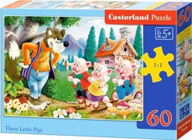 Puzzle Castorland - 60 dílků - Tři malá prasátka - B-06519-1