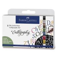 Popisovače Faber-Castell - Pitt Artist Pen - Calligraphy - 8 ks - 0074/167508