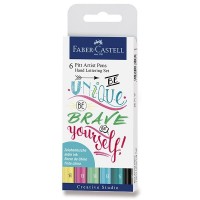 Popisovače Faber-Castell Pitt Artist Pen - Hand Lettering Pastel - 6 ks - 0074/2671160