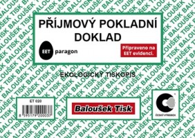 Příjmový pokladní doklad A6 - ET 020