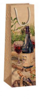 Dárková taška NATUR na víno - 11 x 36 cm - 0734-0101
