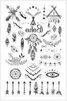 Tetovací obtisky - boho - 8,5 x 13 cm - 16011