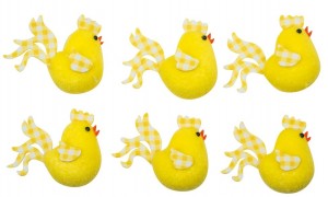 Kuřátka žlutá s karečkovými křídly - 5,5 cm - 6 ks - 8646
