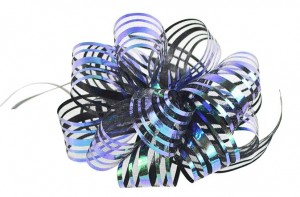 Stuha stahovací - organza LUX - 3/100 cm - černá - 161413
