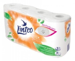 Toaletní papír Linteo - bílý, 3vrstvý, 8 rolí - 20682