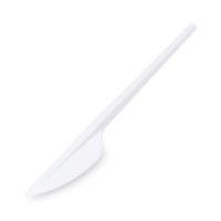 Nůž (PP) - znovu použitelný - bílý 18,5 cm - 50 ks - 22008