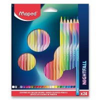 Pastelky Maped - Nightfall Teens - trojboké - 24 barev - 0086/9831702