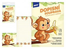 Dopisní papír barevný Lux - 5+10 - Opice - 5550322