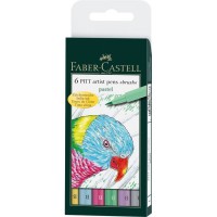 Popisovače Faber-Castell Pitt Artist Brush - Pastel - 6 ks - 0074/167163