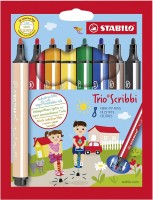 Dětské fixy Stabilo - Trio Scribbi - 8 barev - 368/8