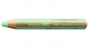 Pastelka, vodovka & voskovka v jednom - STABILO woody 3 in 1 - 1 ks - pastelová zelená