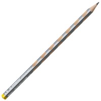 Tenká ergonomická grafitová tužka pro leváky - STABILO EASYgraph S Metallic Edition stříb