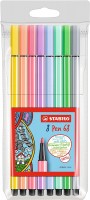 Prémiové vláknové fixy STABILO Pen 68 - 8 ks sada - 8 pastelových barev