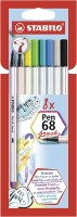 Prémiový vláknový fix s flexibilním štětcovým hrotem - STABILO Pen 68 brush - 8 ks