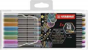 Prémiový vláknový metalický fix - STABILO Pen 68 metallic - 8 ks sada 6808/8-11