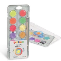 Vodové barvy Primo Metal + Fluo - 12 ks + štětec - M-115A12FM
