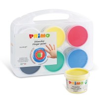 Prstové barvy Primo - sada 6 x 100g - v kufříku - 221TD100SP
