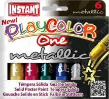 Tuhé temperové barvy Playcolor - Metallic - 6ks