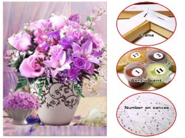 Malování s čísly - plátno 30 x 40 cm - Váza - W2375
