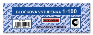 Bločková vstupenka 1-100 - ET 300