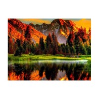 Diamantový obrázek - Hory u jezera -  30 x 40 cm - Hory u jezera - 1006448