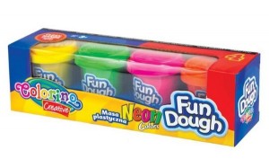 Modelovací hmota Colorino - Fun Dough Neon - 4 ks