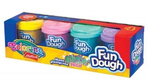 Modelovací hmota - Colorino Fun Dough - Glitter - 4 ks