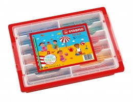 Trojhranná pastelka STABILO Trio silná - 96 ks box - 12 různých barev