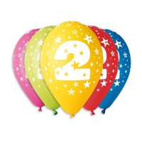 Nafukovací balónky - potisk "2" - 5 ks - P5GS110-2