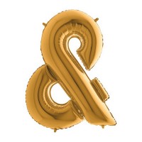 Fóliový balónek 102 cm - symbol & - zlatý - WGOLD &