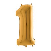 Fóliový balónek 102 cm - číslice 1 - zlatý - WGOLD 1