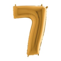 Balónek fóliový 102 cm - číslice 7 - zlatý - WGOLD 7