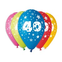 Nafukovací balónky - potisk "40" - 5 ks - P5GS110-40