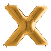 Balónek fóliový 102 cm - písmeno X - zlatý - WGOLD X