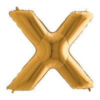 Fóliový balónek 102 cm - písmeno X - zlatý - WGOLD X