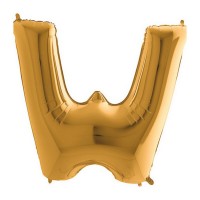 Fóliový balónek 102 cm - písmeno W - zlatý - WGOLD W