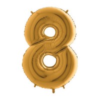 Fóliový balónek 102 cm - číslice 8 - zlatý - WGOLD 8