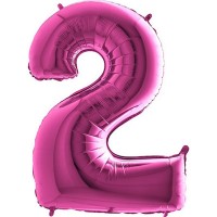 Balónek fóliový 102 cm - číslice 2 - růžový - WPINK 2